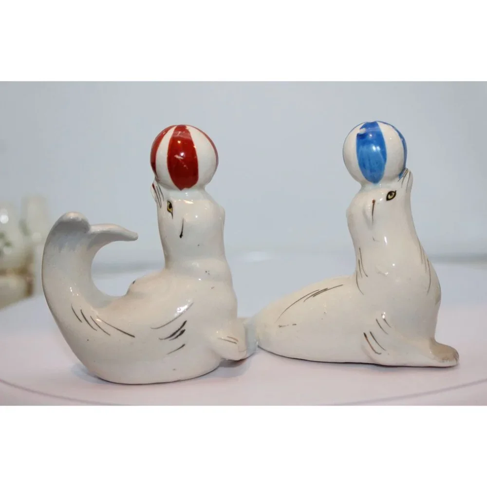 Salt & Pepper Shakers - Vintage Seals Balancing Balls